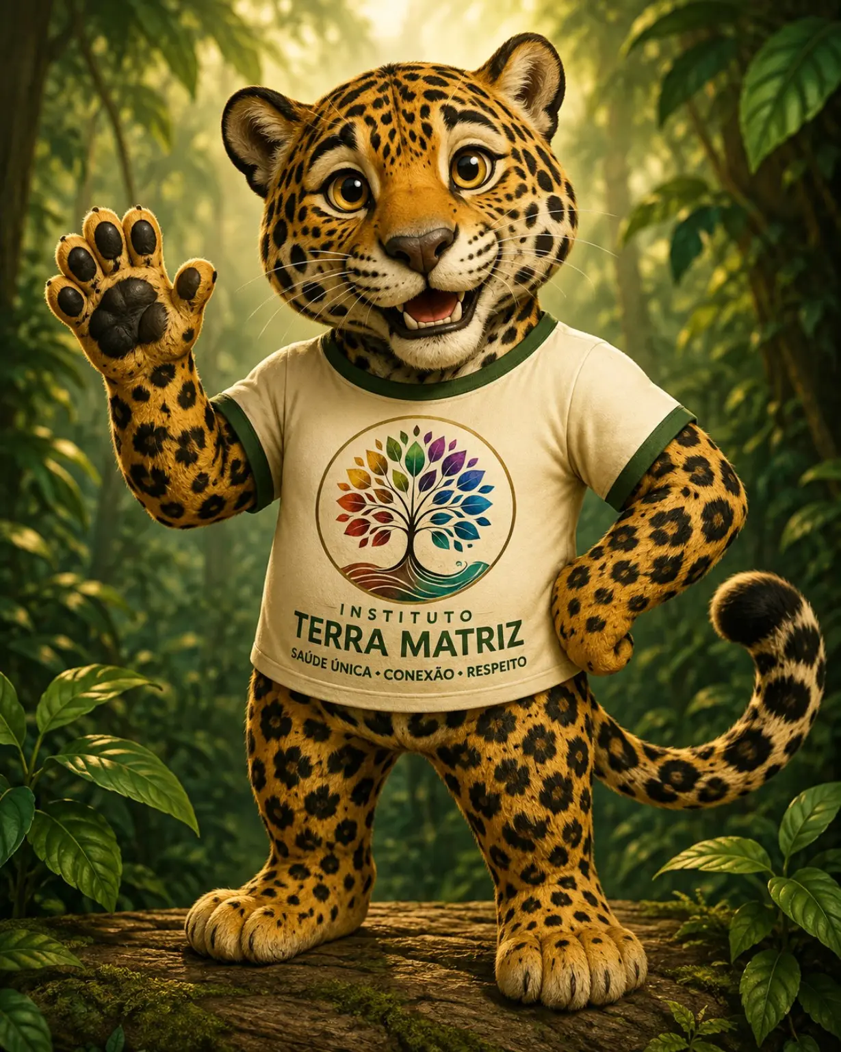 Jaci, a Onça-pintada, personagem da Turminha TEMA